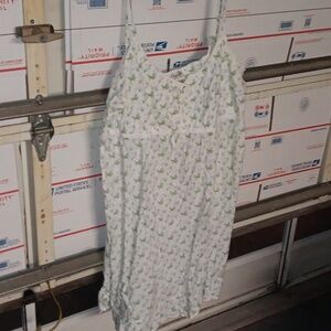 Beguile Size 3X White and Green Floral Night Gown (SKU 576)